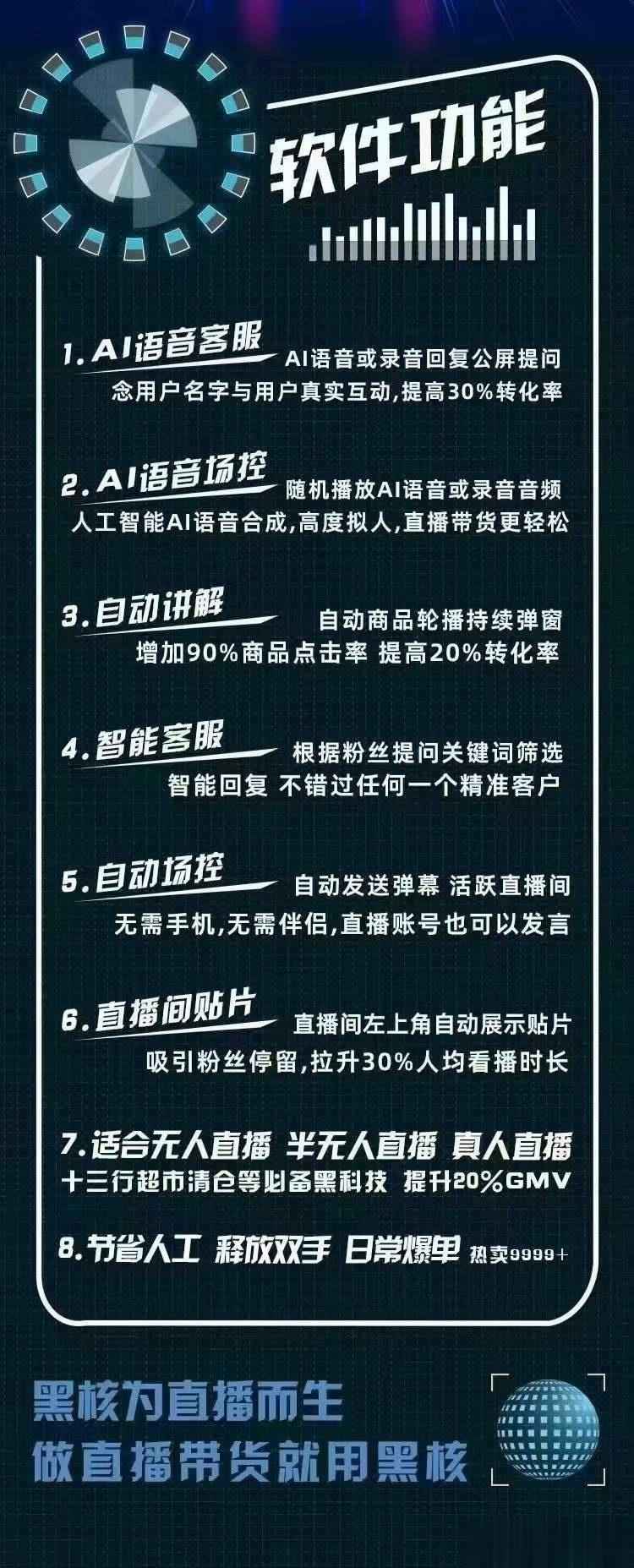 黑核ai爆单管家助手破解版,AI语音客服场控,自动讲解,直播场控必备【永久版脚本】